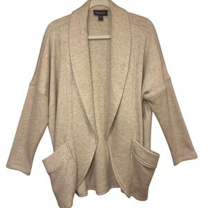 Fifteen Twenty Cardigan Beige Tan Large Cozy Casual Knit Sweater‎